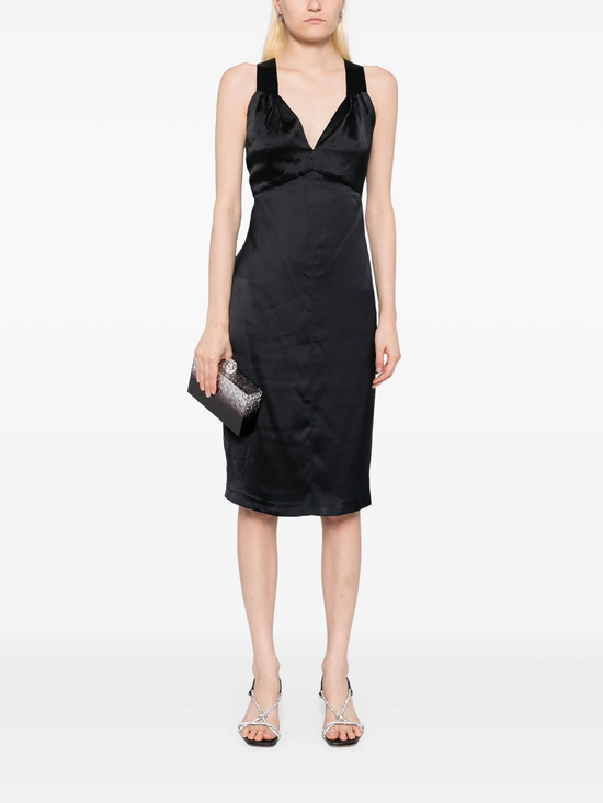 Black Silk Midi Dress