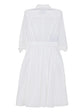 White Pleated Shirt Dress