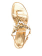 Gold Appliqué Leather Sandals