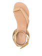 Beige Embellished Flat Sandals