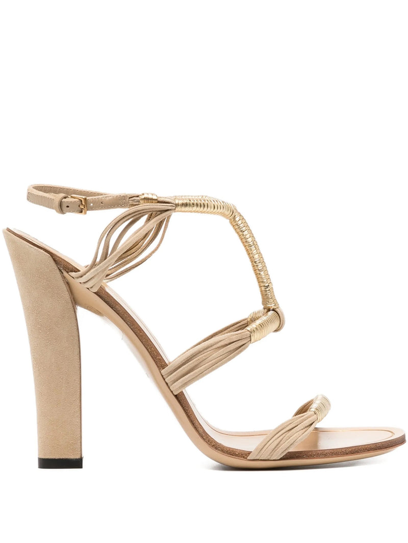 Gold Strappy Heeled Sandals