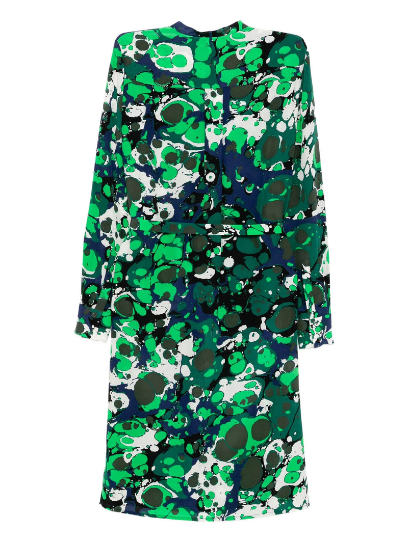 Green Abstract Print Dress