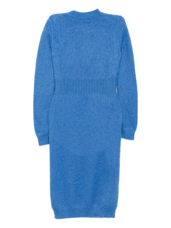 Blue Mohair Long Sleeve Dress