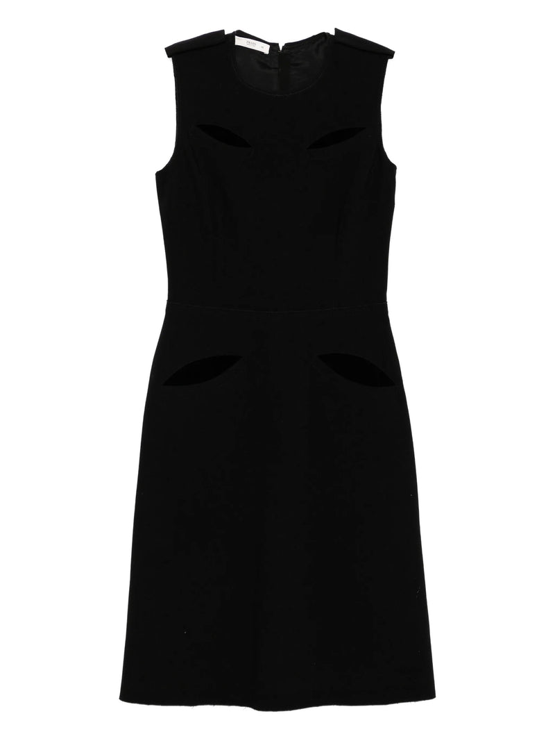 Black Sleeveless Wool Dress