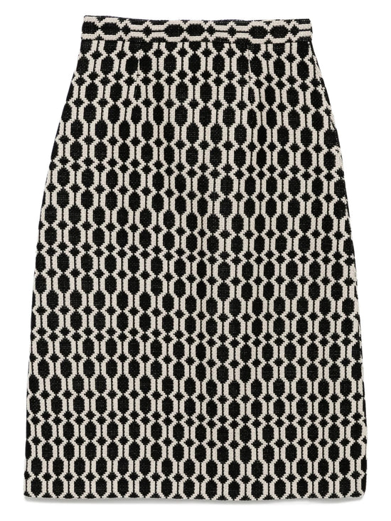 Monochrome Optical Tweed Skirt