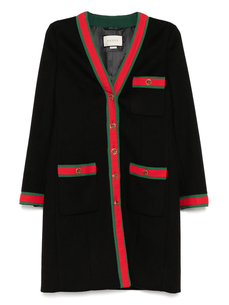 Black Web Stripe Coat