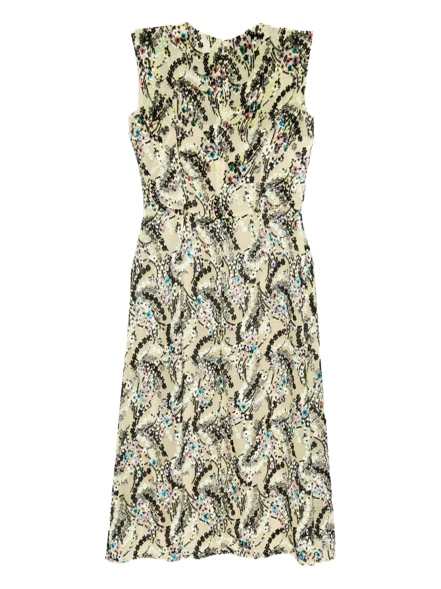 Prada Floral Textured Velvet Dress in Green