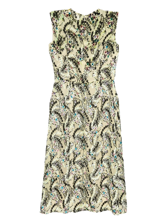 Prada Floral Textured Velvet Dress in Green