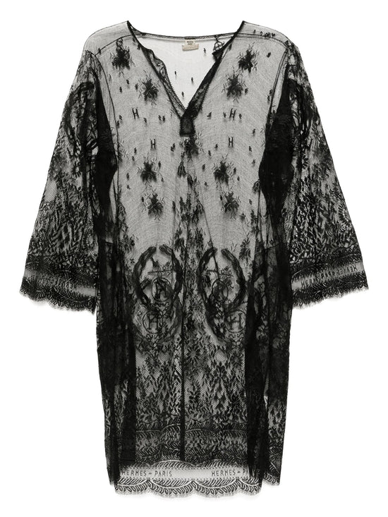 Black Lace Mesh Cover-Up