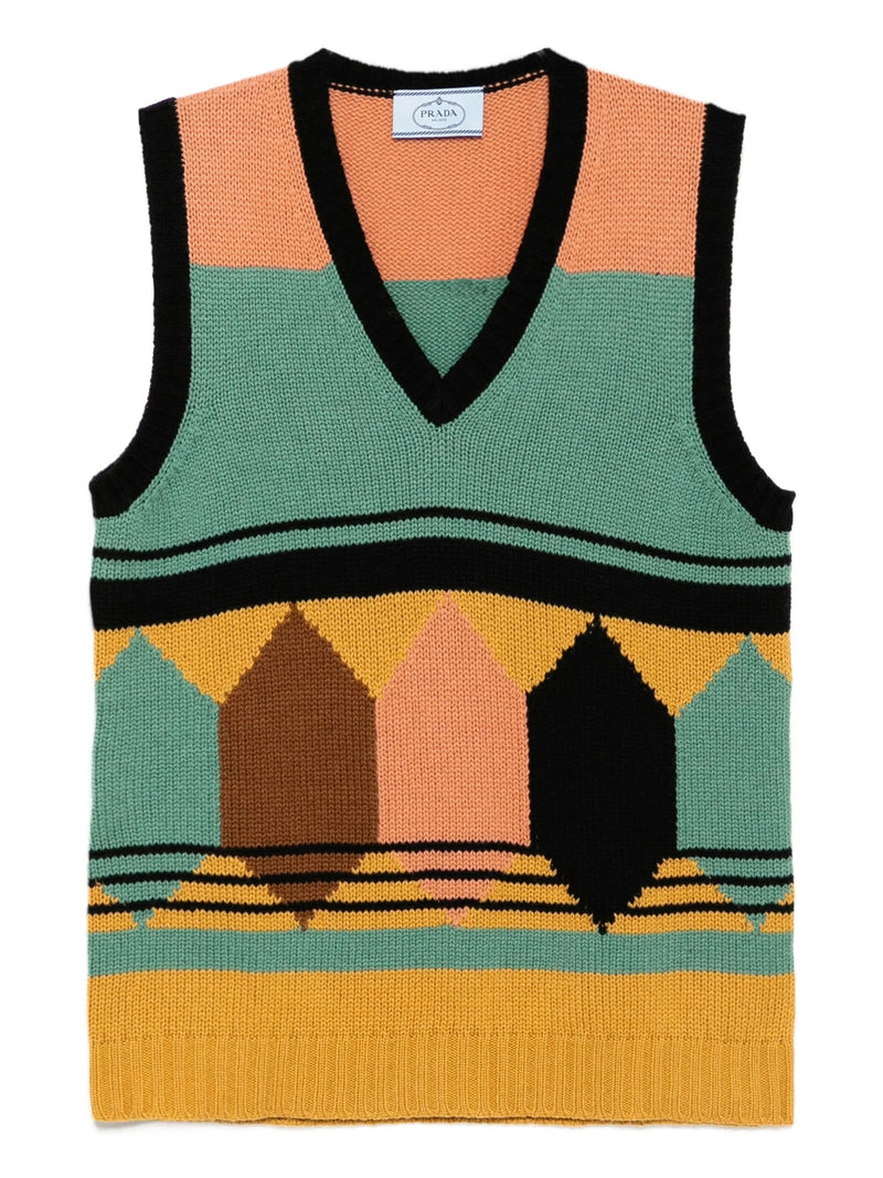 Geometric Knit Sweater Vest