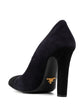 Black Suede Square Toe Pumps