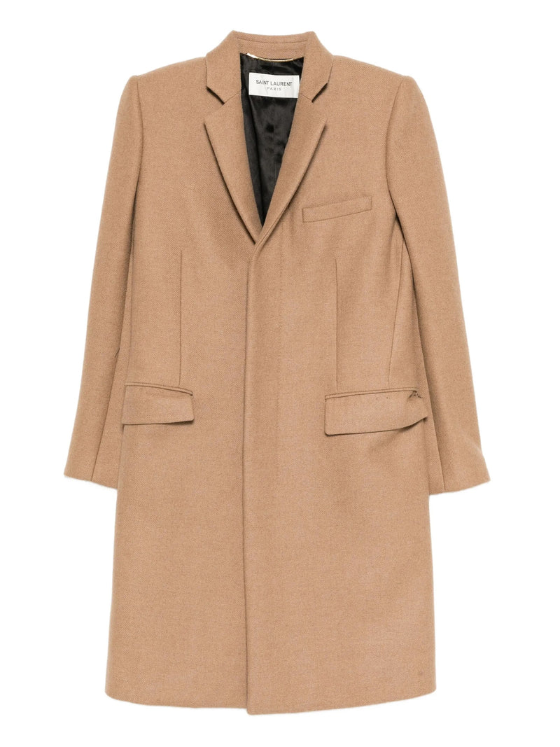 Saint Laurent Long Camel Coat