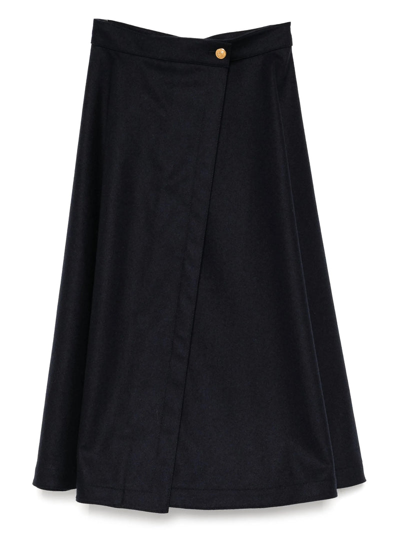 Celine Navy Wool Skirt in navy front