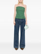 Tweed Strapless Green Top