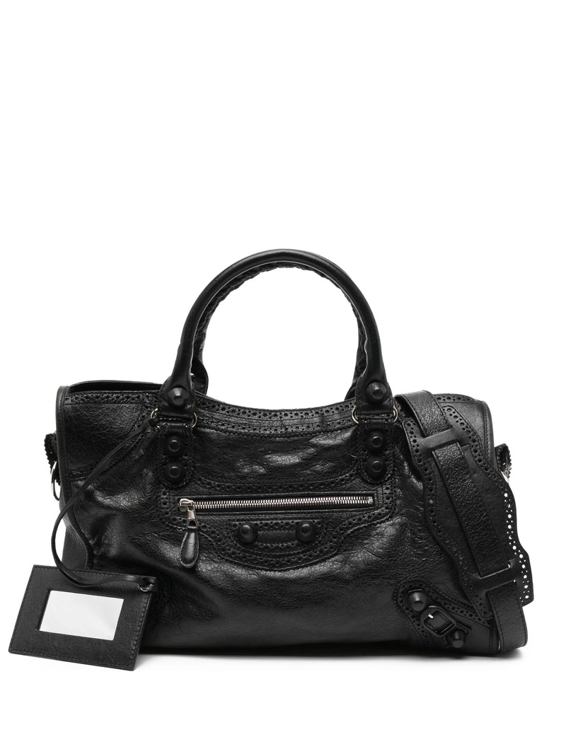 Balenciaga Giant Brogues City Bag Medium Black