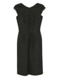 Sweetheart Neck Wool Midi Dress Grey