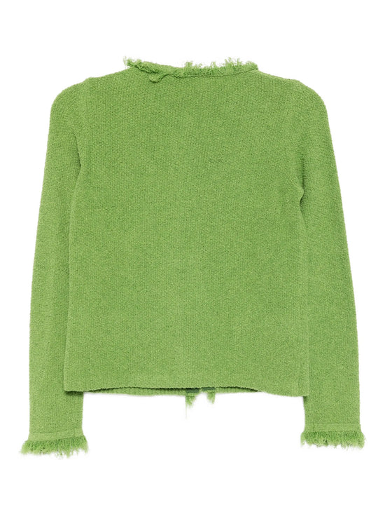 Green Frayed Cardigan