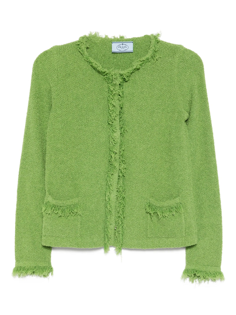 Green Frayed Cardigan