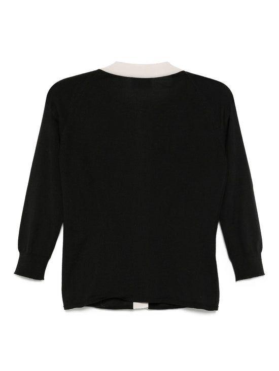 Tie-Neck Cardigan Black