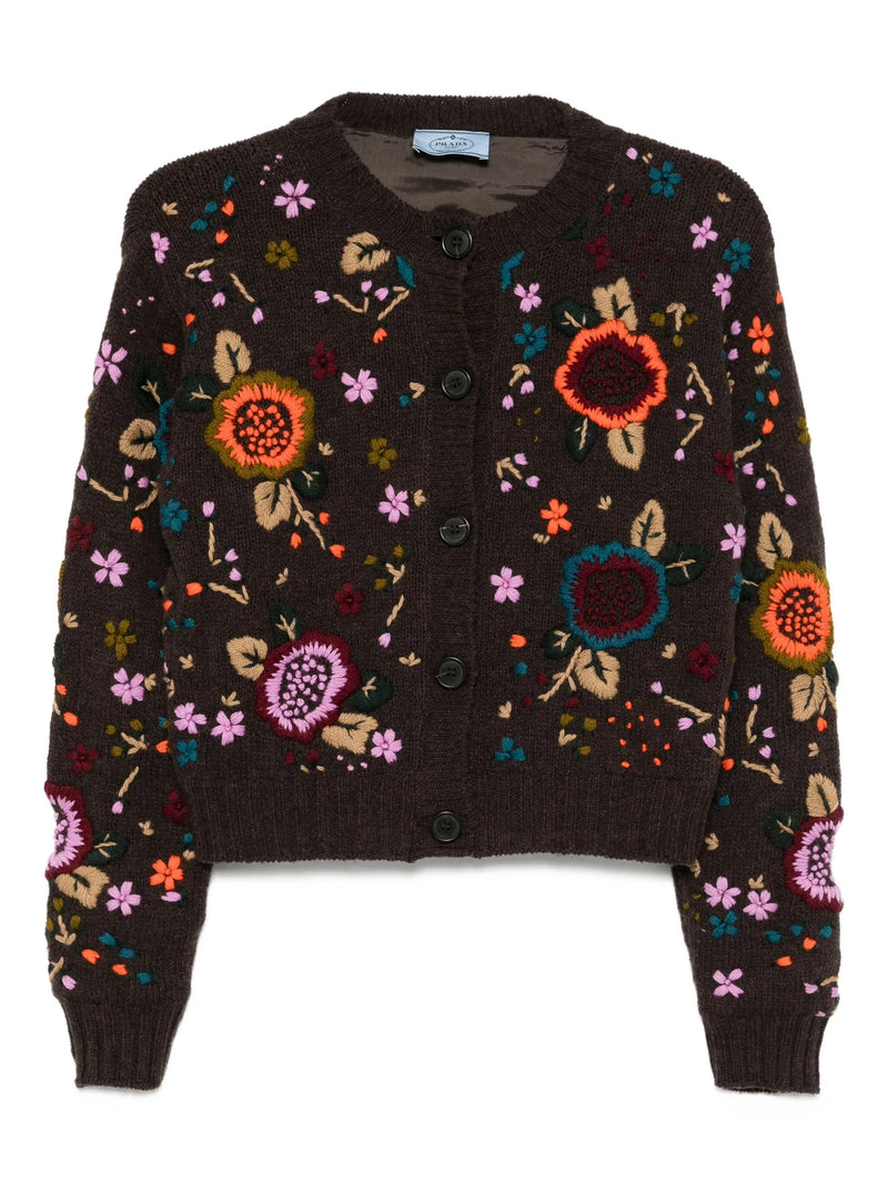 Embroidered Shetland Floral Cardigan