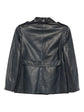 Navy Leather Blazer