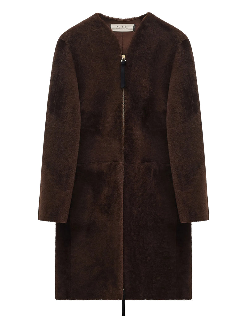 Marni Brown Shearling Coat