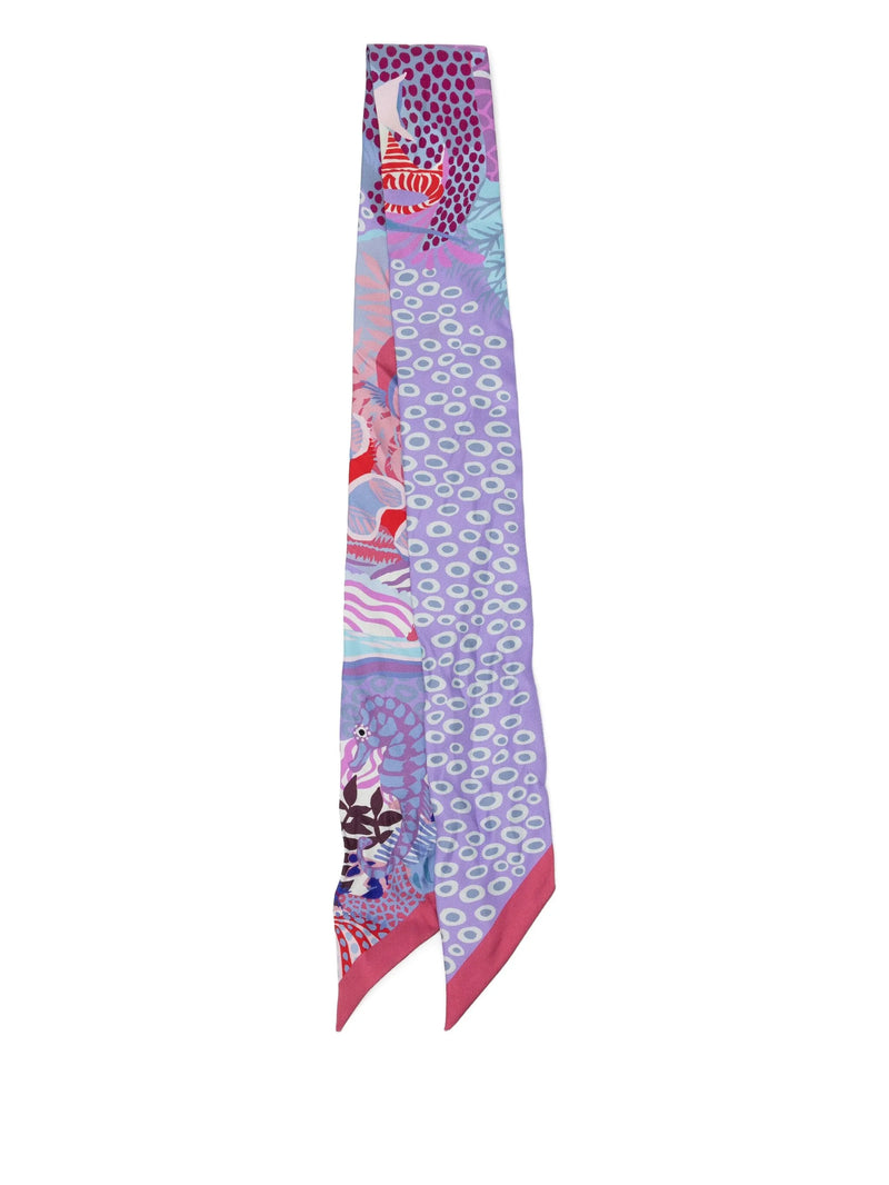 Silk Under The Waves Twilly Framboise Parme Rouge