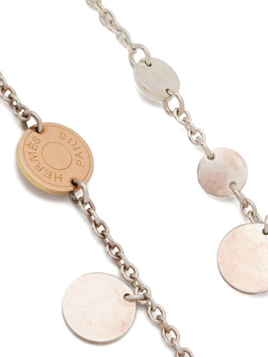 Hermès Ex Libris Long Necklace in silver