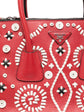 Embroidered Saffiano Twin Pocket Tote