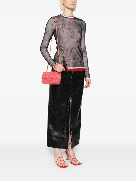 Chanel Classic Studded Flap Bag in Pink