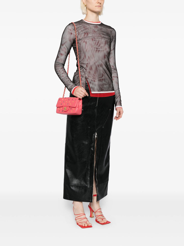 Chanel Classic Studded Flap Bag in Pink