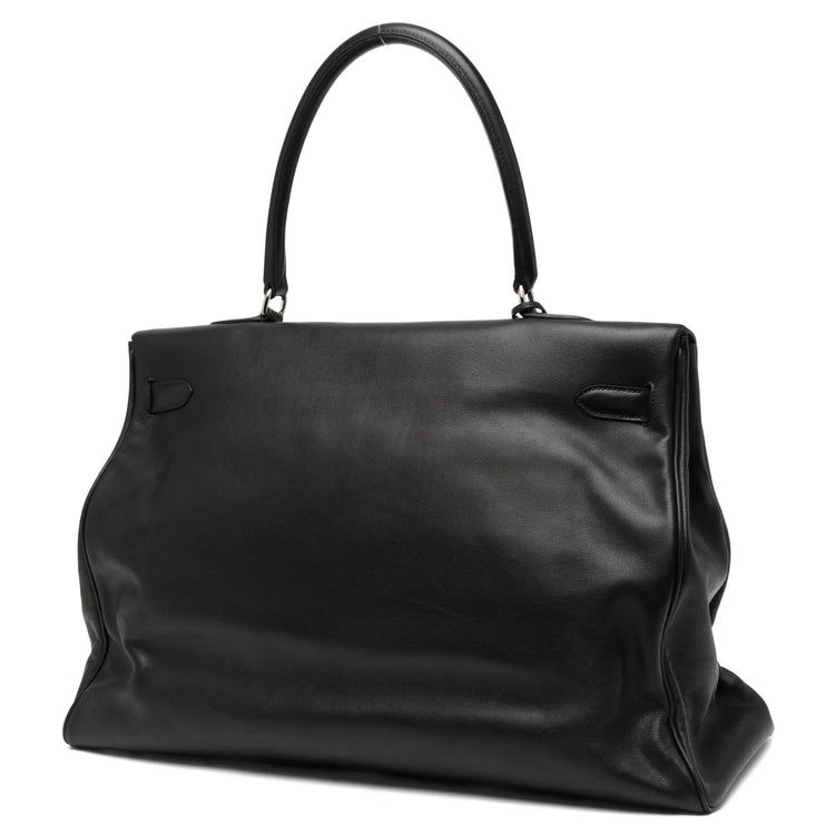 Hermès Kelly Relax 50 Swift PHW in Black