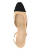 Beige & Black Slingback Heels