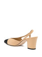 Beige & Black Slingback Heels