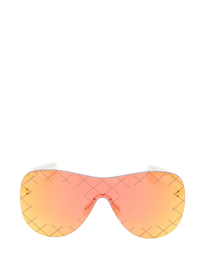 Mirrored Orange Rimless Sunglasses