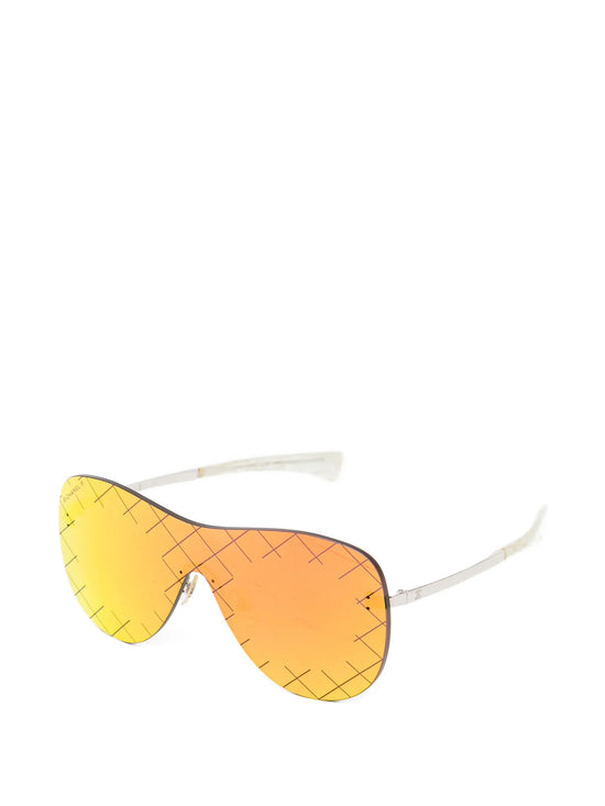 Mirrored Orange Rimless Sunglasses
