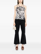 Monochrome Printed Silk Halterneck Top