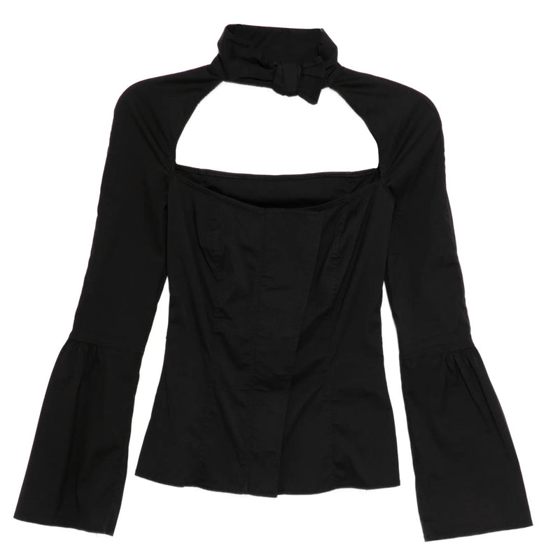 FW 2004 Black Square Cutout Blouse