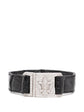 Fleur-de-Lis Pavé Buckle Leather Bracelet