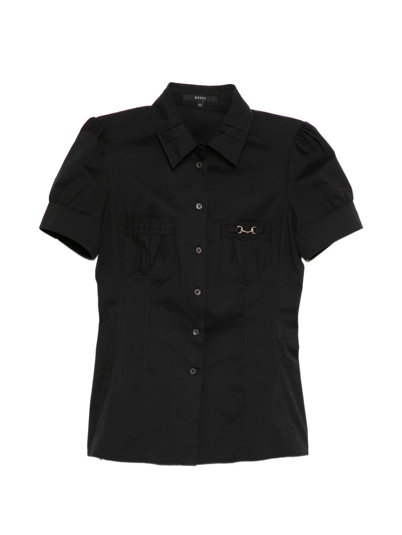 Black Short-Sleeve Horsebit Shirt