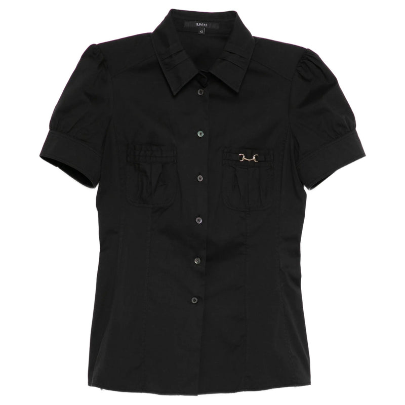 Black Short-Sleeve Horsebit Shirt