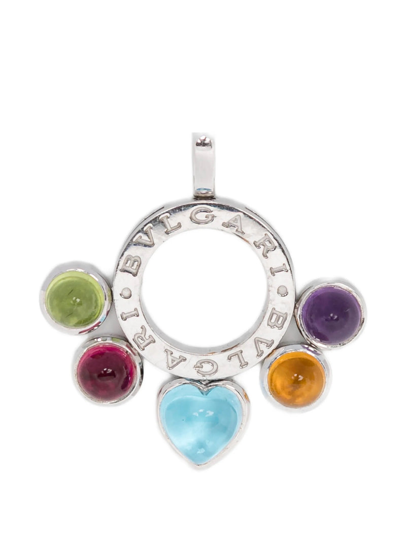White Gold Multicolour Stone Allegra Pendant
