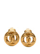 CC Small Emblem Gold Clip-On Earrings