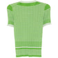 Green Textured Short Sleeve Knit Top - view 2