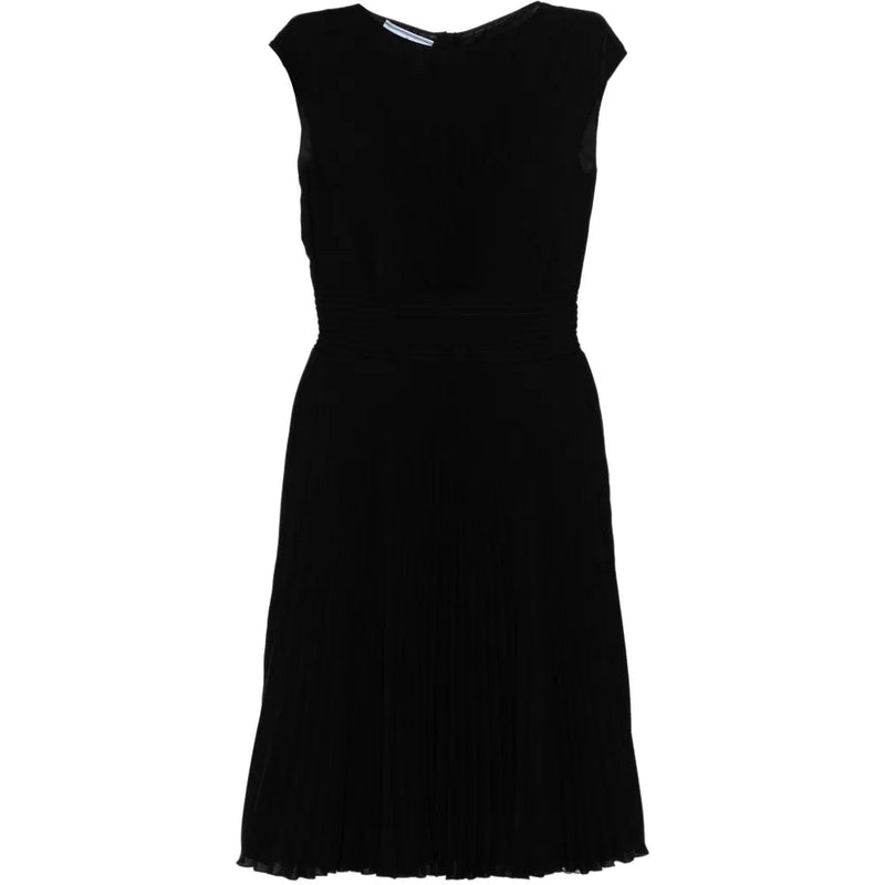 Black Pleated Midi Dress - Prada