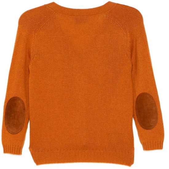 Burnt Orange Cashmere V-Neck Cardigan - view 2