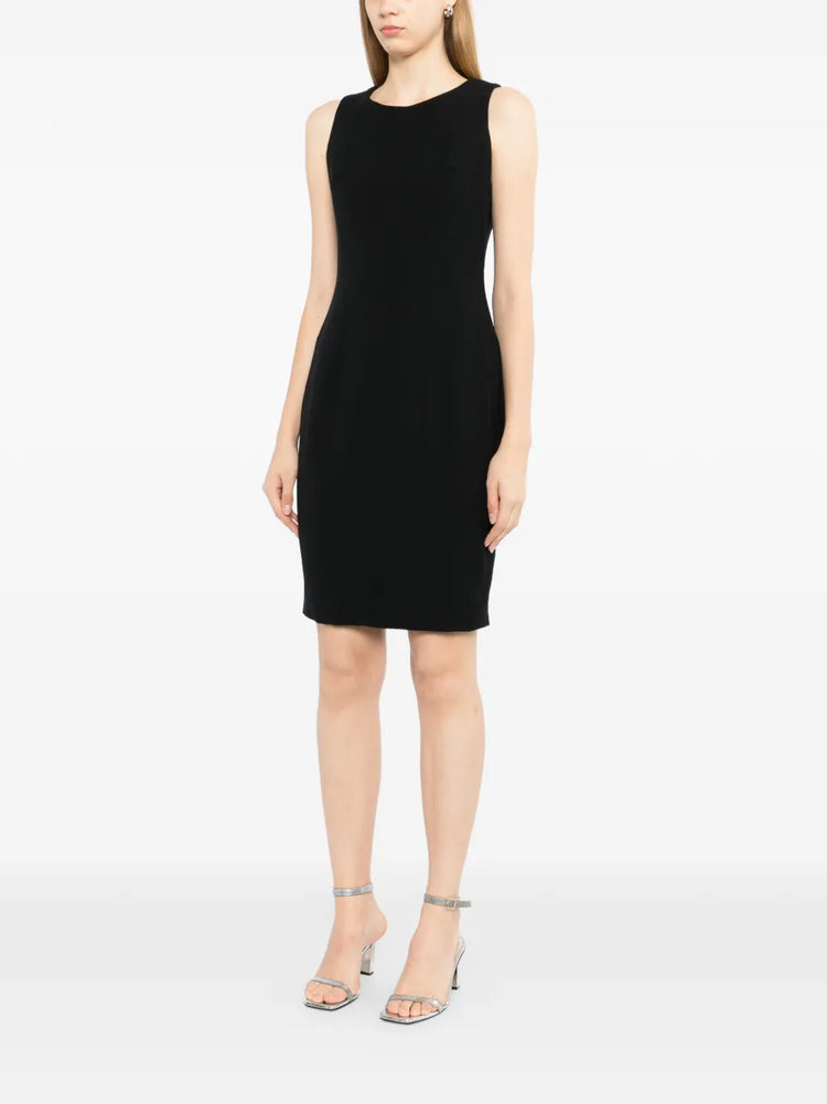 Black Wool Sleeveless Sheath Dress - view 3