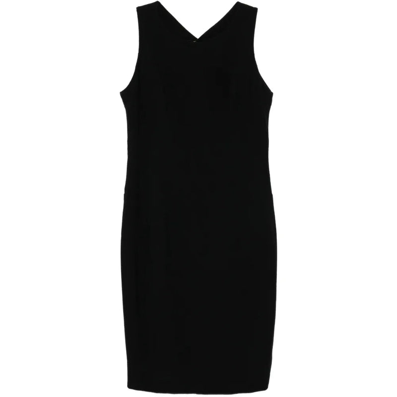 Black Wool Sleeveless Sheath Dress - CHANEL