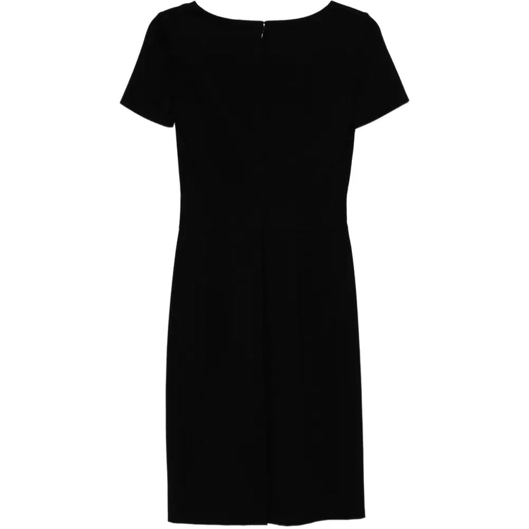 Black V-Neck Short Sleeve Dress - view 2