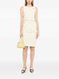 Sleeveless Cream Wool Tweed Dress - view 2